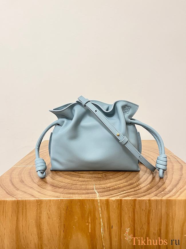 Loewe Mini Flamenco Clutch Bag Light Blue 23x18x9cm - 1