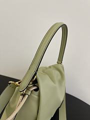 Fendi Mamma Baguette Medium Green Leather Bag 26.5x18x8.5cm - 6