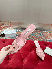 Manolo Blahnik Maysli Pink Suede Slingback Pumps 7cm - 5