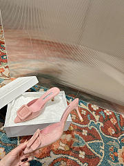 Manolo Blahnik Maysli Pink Suede Slingback Pumps 7cm - 3