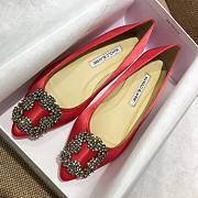 Manolo Blahnik Hangisi Red Satin Pumps 1.5cm, 6.5cm, 9.5cm - 4