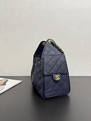 Chanel 25 Small Handbag Navy Blue Calfskin Gold 30x26x14cm - 2