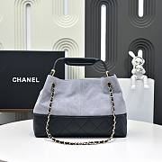 Chanel 25A Hobo Bag Grey Suede Black 35x24x12cm - 4