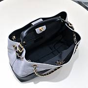 Chanel 25A Hobo Bag Grey Suede Black 35x24x12cm - 2