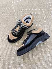 Chanel Shearling and Leather Trainers Sneaker - 1