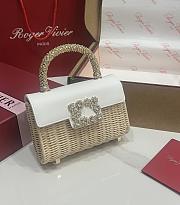 Roger Vivier Mini Jewel Efflorescence Bag Rattan 19x12x6cm - 1