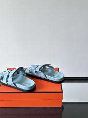 Hermes Chypre Blue Suede Sandal - 3