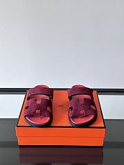 Hermes Chypre Red Suede Sandal - 3