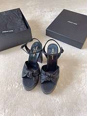 YSL Bianca Leather Platform Black Sandals 120mm - 4
