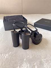 YSL Bianca Leather Platform Black Sandals 120mm - 3