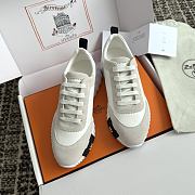 Hermes White Leather Bouncing Sneaker - 5