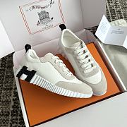 Hermes White Leather Bouncing Sneaker - 3
