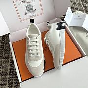Hermes White Leather Bouncing Sneaker - 2