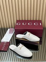 Gucci Horsebit White Slides - 5