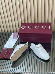Gucci Horsebit White Slides - 2