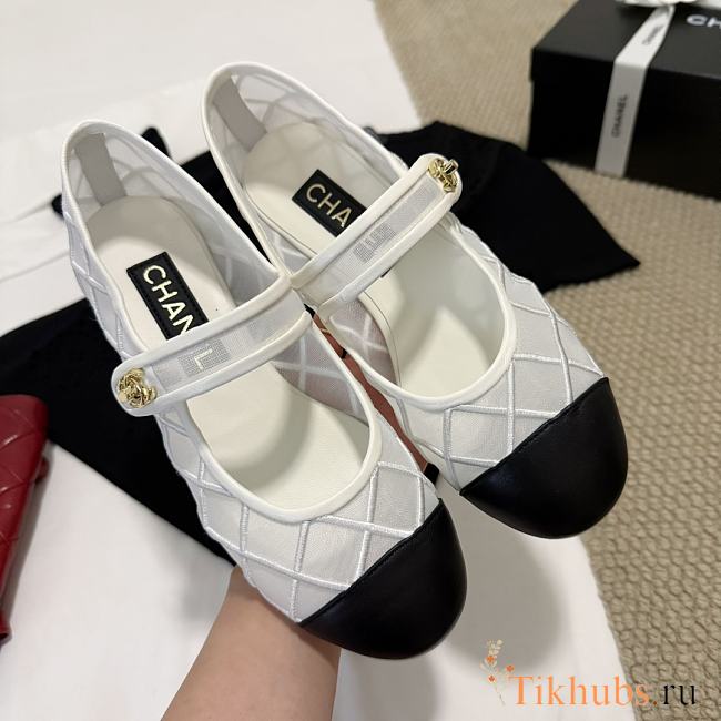 Chanel Coco Beach Mary Janes White Flat - 1