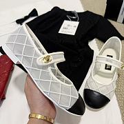 Chanel Coco Beach Mary Janes White Flat - 3