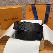 Louis Vuitton LV Black Calfskin Belt 4cm - 1