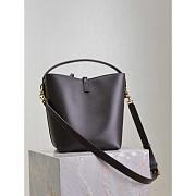 YSL LE 37 Shiny Leather Dark Brown 25x20x16cm - 4