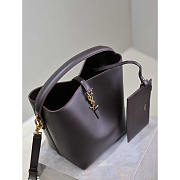 YSL LE 37 Shiny Leather Dark Brown 25x20x16cm - 3