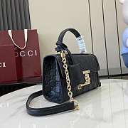 Gucci Small Padlock Top Handle Bag Black 20x13.5x8cm - 5