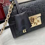 Gucci Small Padlock Top Handle Bag Black 20x13.5x8cm - 3
