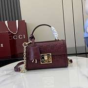 Gucci Small Padlock Top Handle Bag Red 20x13.5x8cm - 1