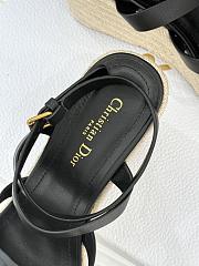 Dior D-Club Wedge Sandal Black Calfskin 9.5cm - 2