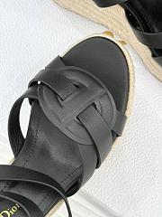 Dior D-Club Wedge Sandal Black Calfskin 9.5cm - 5