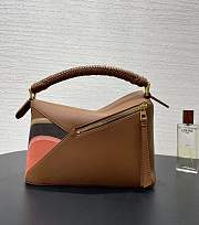 Loewe Small Puzzle Edge Landscape Bag Calfskin Parrot Pink 24x10x14cm - 3