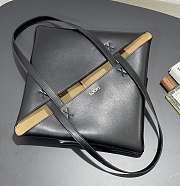Loewe Medium Puzzle Fold Tote Shiny Calfskin Black 31.5x14.5x25.5cm - 5
