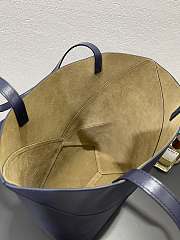 Loewe Medium Puzzle Fold Tote Shiny Calfskin Navy Blue 31.5x14.5x25.5cm - 6