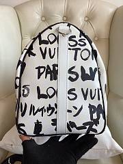 Louis Vuitton LV Keepall Bandoulière 50 Black White 50x29x23cm - 5