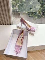 Jimmy Choo Rose Mix Suede and Crystal Covered Pointy Toe Pumps - 6