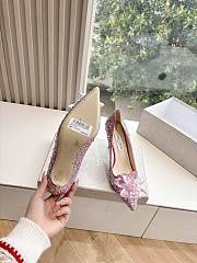 Jimmy Choo Rose Mix Suede and Crystal Covered Pointy Toe Pumps - 4