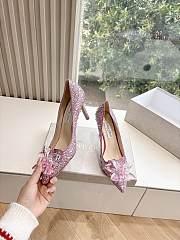 Jimmy Choo Rose Mix Suede and Crystal Covered Pointy Toe Pumps - 2