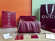 Gucci GG Marmont mini top handle bag in a burgundy or bordeaux color size 21cm - 3