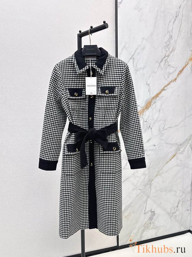 Valentino Garavani Belted Checked Wool and Cashmere-Blend Coat - 1