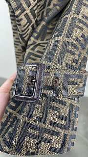 Fendi FF Jacquard Double-Breasted Trench Coat. - 6