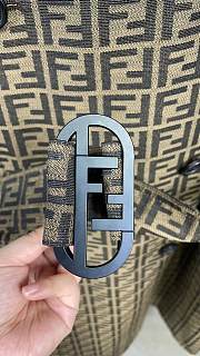 Fendi FF Jacquard Double-Breasted Trench Coat. - 4