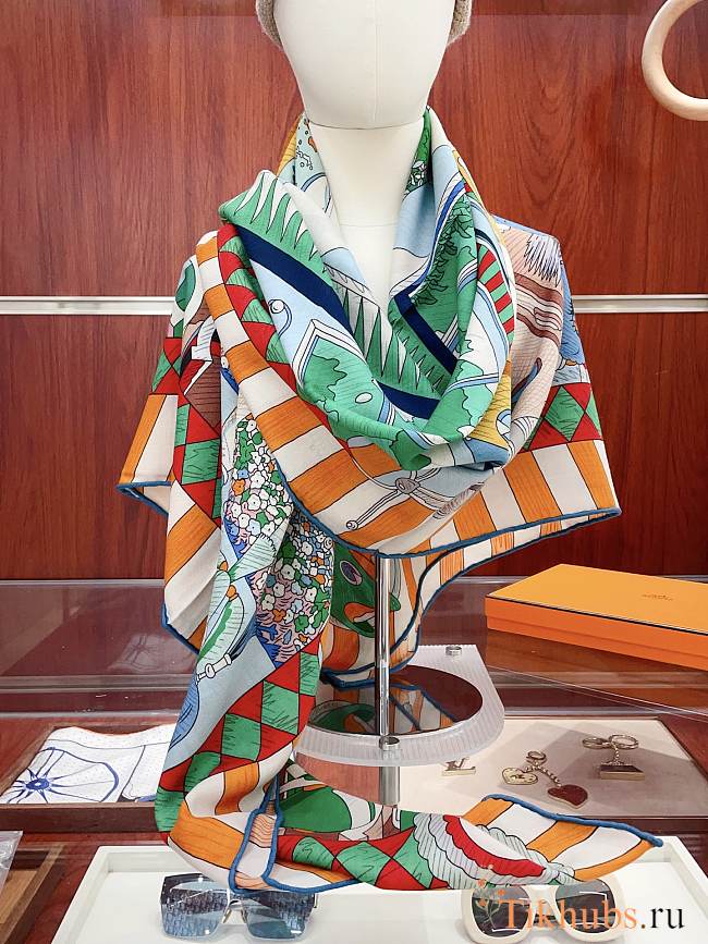 Hermès Twilly au Bloc Liste Vernie Scarf 140cm*140cm - 1