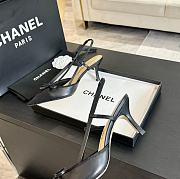 Chanel Mary Jane style slingback heels black  high 6.5cm - 6