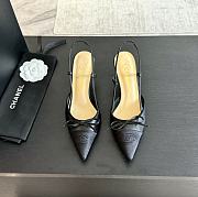 Chanel Mary Jane style slingback heels black  high 6.5cm - 5