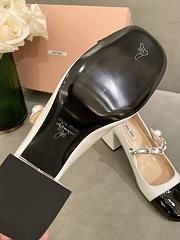 Miu Miu patent leather Mary Jane pumps white and black high 6.5cm - 2