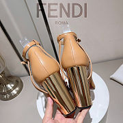 Fendi Delfina Dove Brown Leather High-heeled Court Shoes heel 10cn - 2
