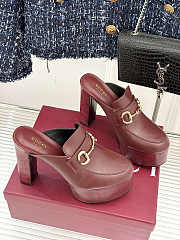 Gucci Horsebit platform mules in a burgundy color 13cm - 5