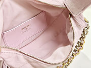  Chanel Shiny Caviar Quilted Bow Pouch Hobo in pink size 18cm - 3