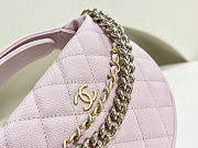  Chanel Shiny Caviar Quilted Bow Pouch Hobo in pink size 18cm - 2