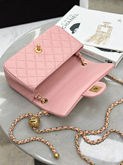 Chanel Mini Camellia Crush Rectangular Flap Rose Clair Lambskin Antique Gold Hardware 20cm - 4