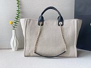 Chanel 22S Small Deauville Tote Mixed Fibers Deauville Tote Beige Black and Gold Hardware 39cm - 3